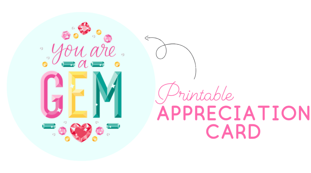 Printable Appreciation Card Damask Love