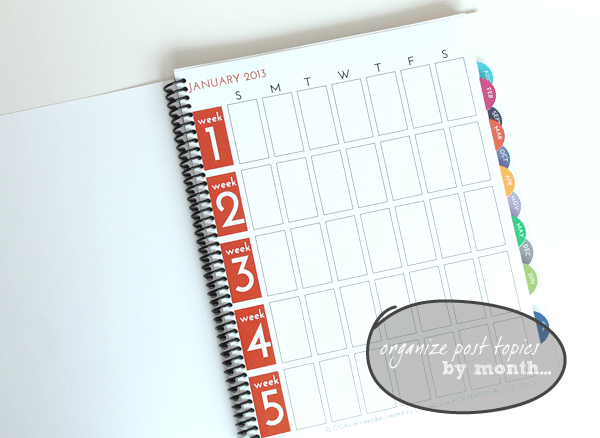 Blog Editorial Calendar Pages Monthly