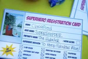 Super Hero Regstristration Card