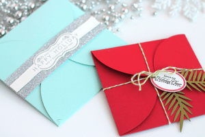 Winter Holiday Petal Envelopes