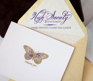 High Society Stationery: Hand Painted Cards | Damask Love Blog