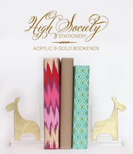 High Society Stationery: DIY Gold Giraffe Bookends | Damask Love Blog