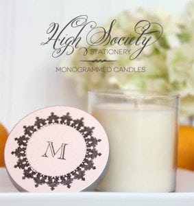High Society Stationery: DIY Monogrammed Candles | Damask Love Blog