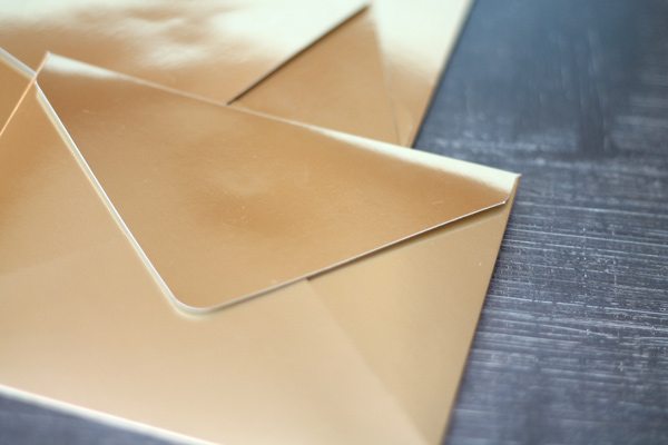 High Society Stationery: Gold Envelopes | Damask Love Blog
