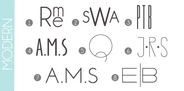 Monograms Made Easy: Modern Fonts| Damask Love Blog