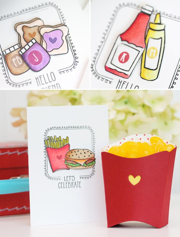 Clear & Simple Stamps Lunch Box Notecards | Damask Love Blog