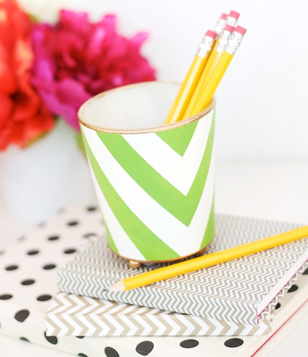 Handpainted Pencil Cup | Damask Love