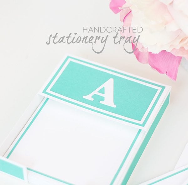 Dress up your desk with just a piece of cardstock! Handcrafted Stationery Tray | Damask Love