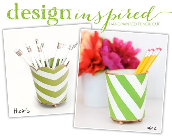 Handpainted Pencil Cup | Damask Love