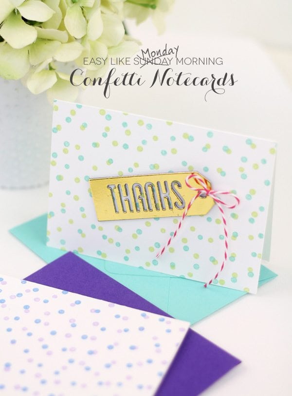 Easy Confetti Stamped Notecards | Damask Love