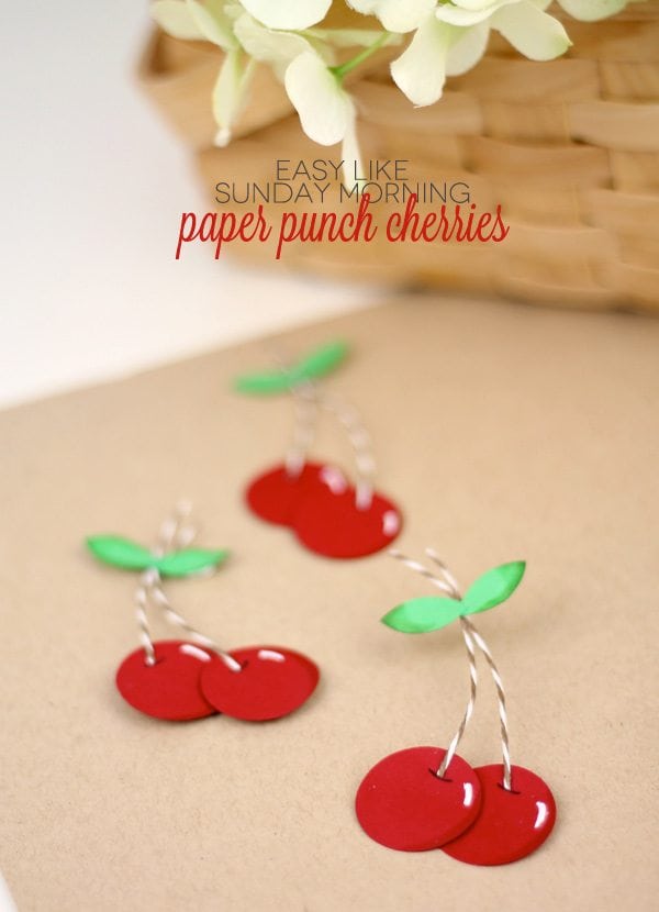 Easy Paper Punch Cherries | Damask Love