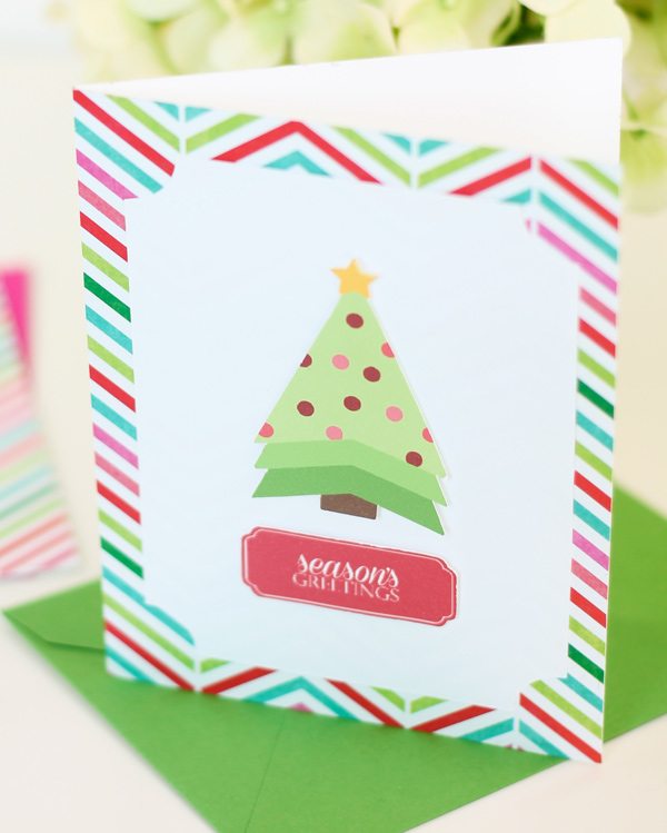 A Merry & Bright Card Kit with Cricut Explore Print Then Cut | Damask Love
