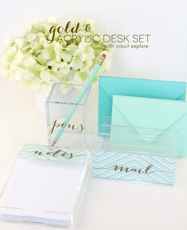 DIY Gold & Acrylic Desk Set
