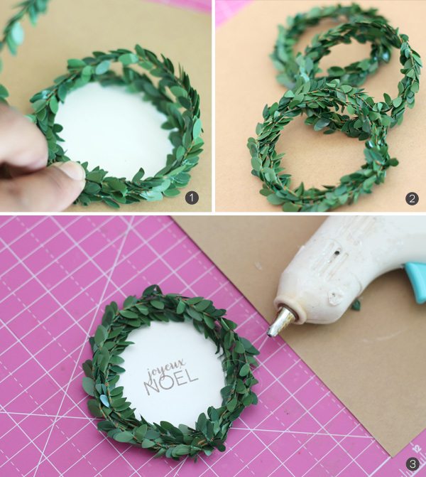 DIY Mini Boxwood Wreath Gift Labels | Damask Love