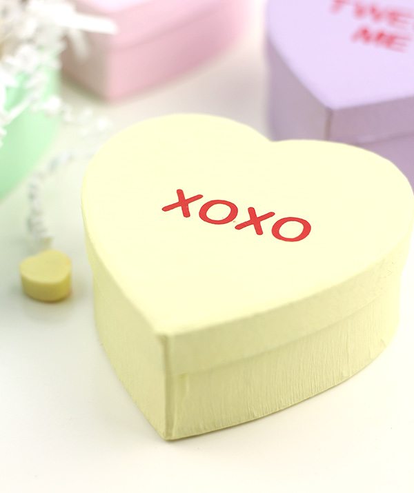 Easy Conversation Heart Boxes |  Damask Love