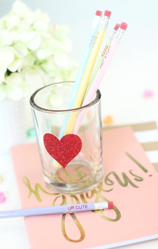 Easy Ombre Valentine Pencils - Damask Love