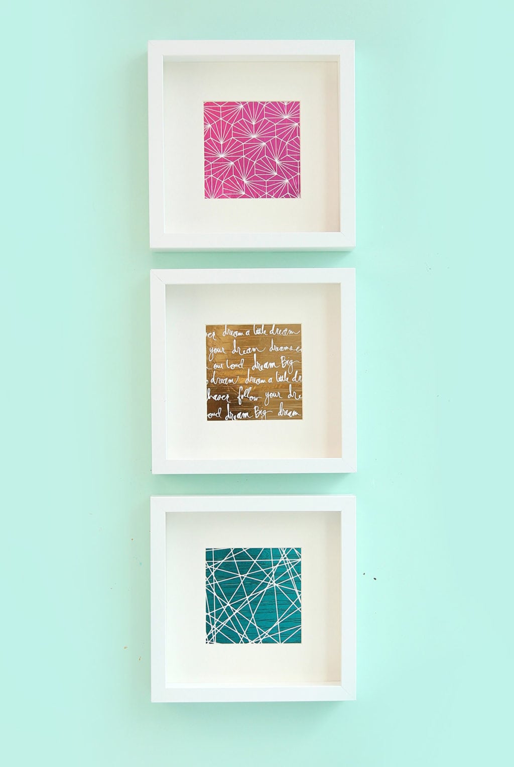 Easy Foiled Negative Wall Art with the Minc Foil Applicator | Damask Love