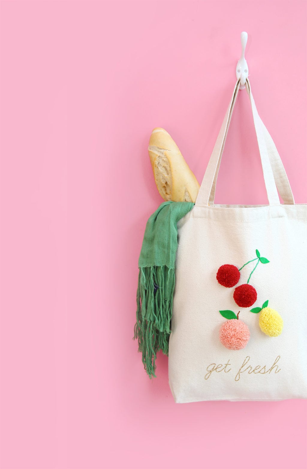 DIY Fashion Tote with Ombre Tassels and Pom Poms