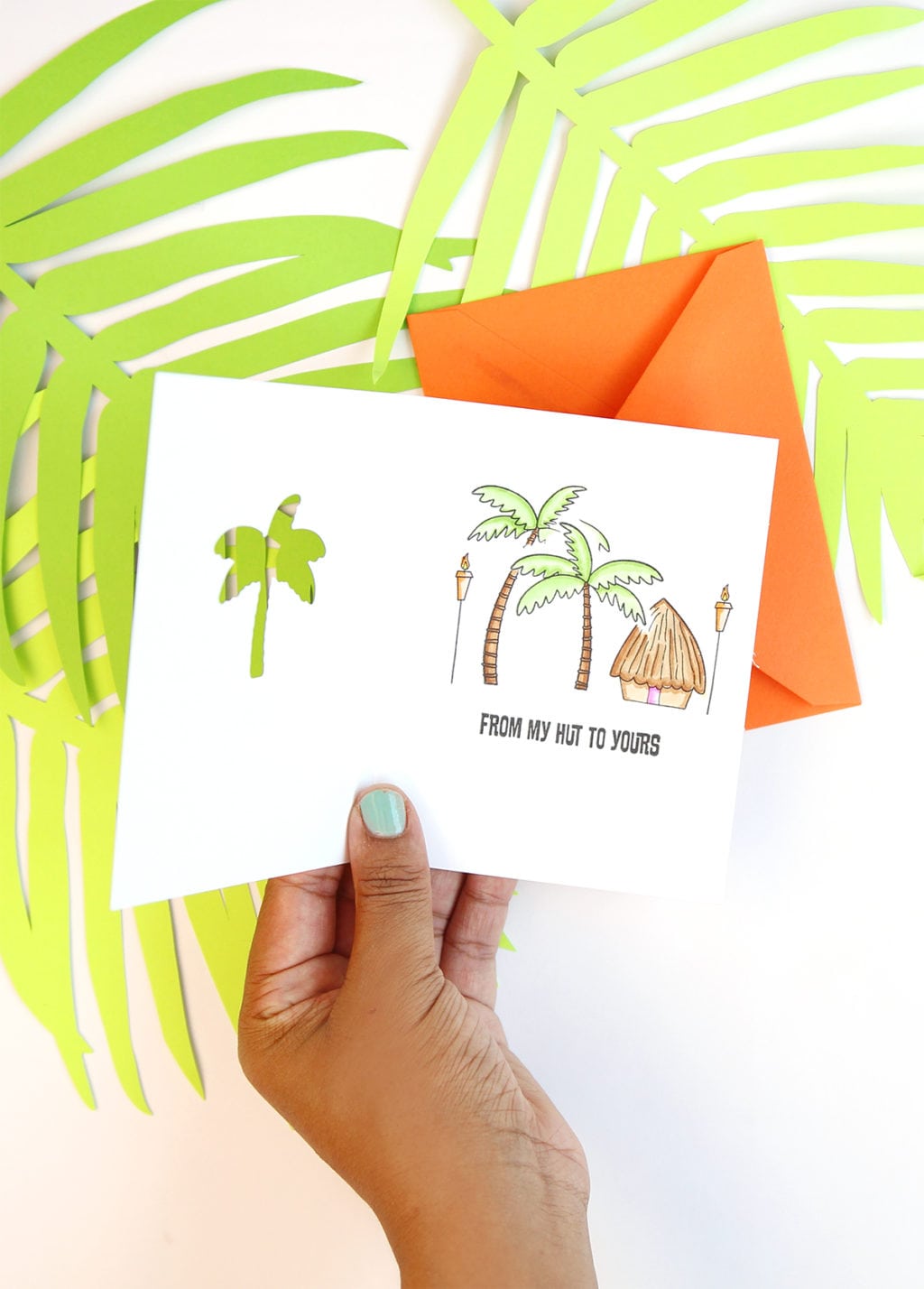 Die Cut Inside-out Tropical Cards | damask love