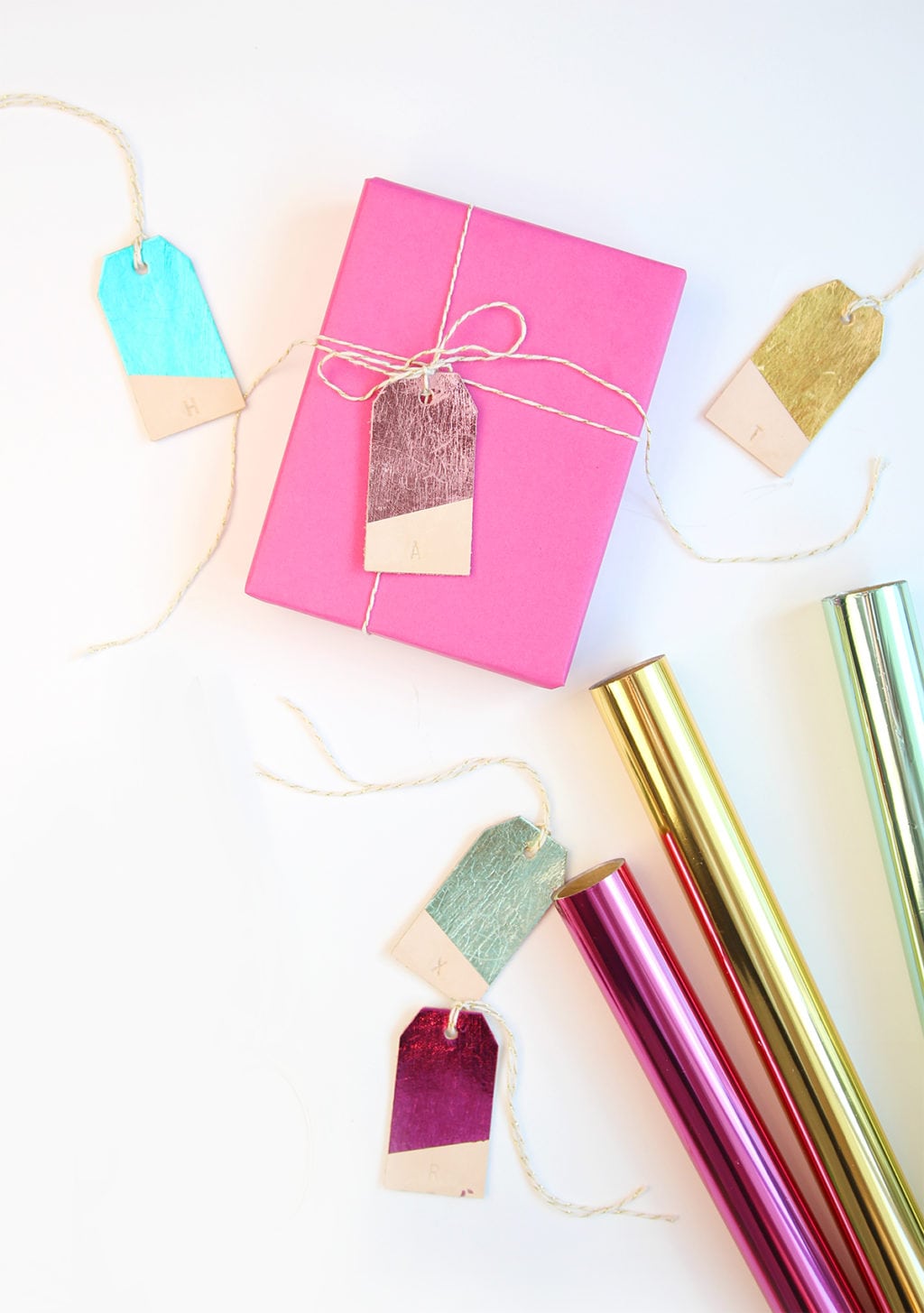 DIY Foiled Leather Gift Tags - Damask Love