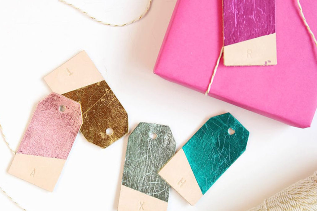 DIY Foiled Leather Gift Tags - Damask Love