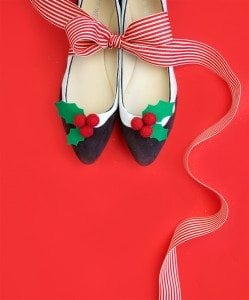 Diy Christmas Holly Berry Shoes