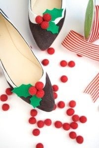 Diy Christmas Holly Berry Shoes