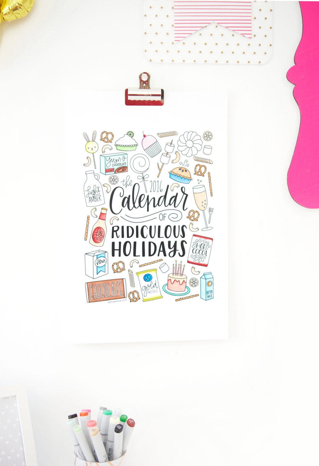 Free Printable Coloring Calendar | damask love