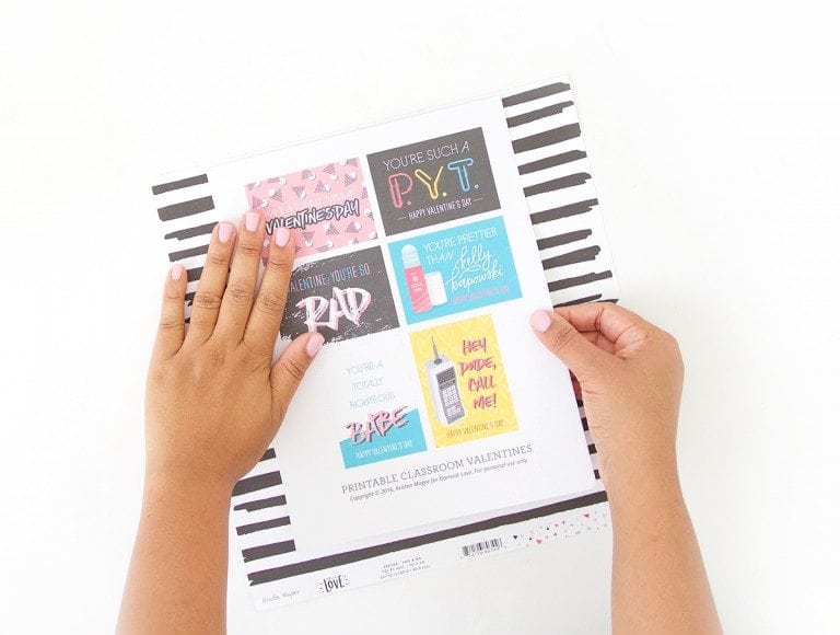 Free Printable 80's Inspired Valentine's - Damask Love