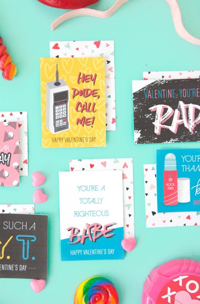 Free Printable 80's Inspired Valentine's - Damask Love