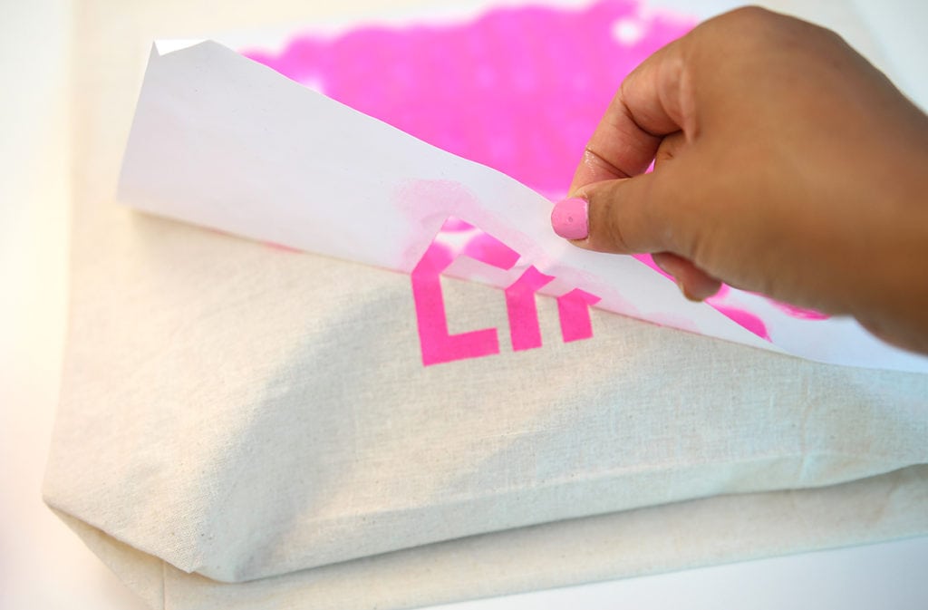 diy Freezer paper stencil tote bag