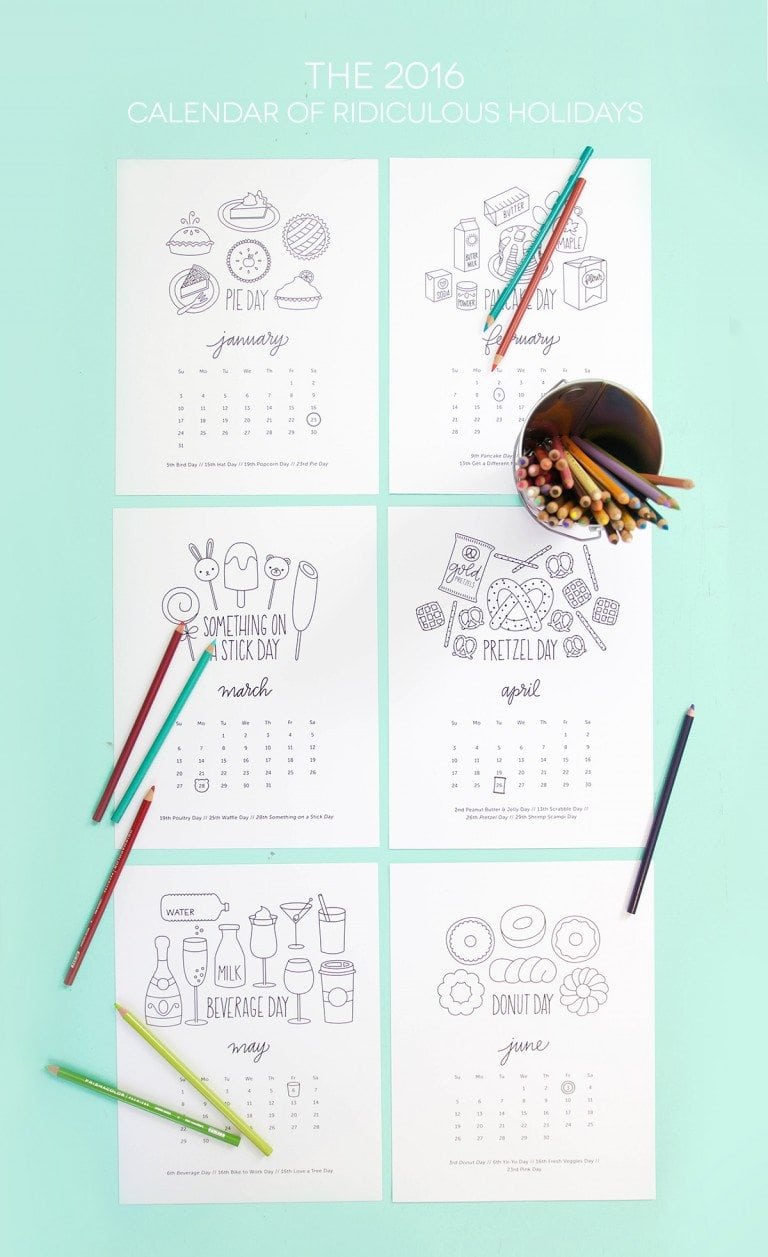 Free Printable Coloring Calendar Pages - Damask Love
