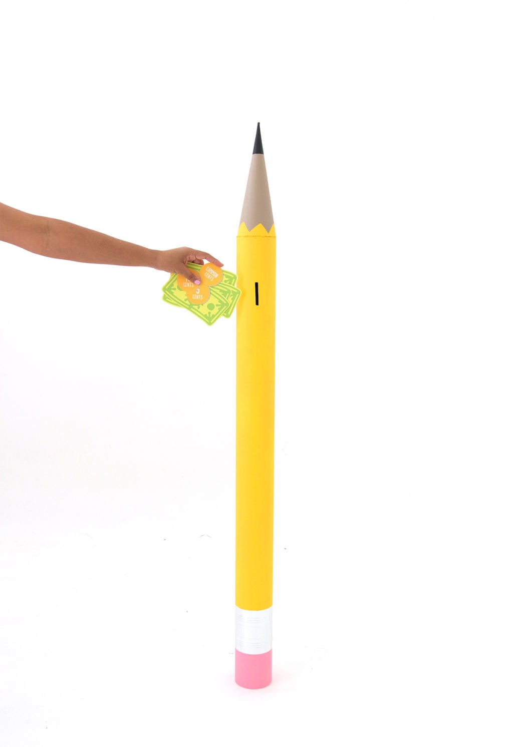 DIY Giant Mail Tube Pencil Piggy Bank