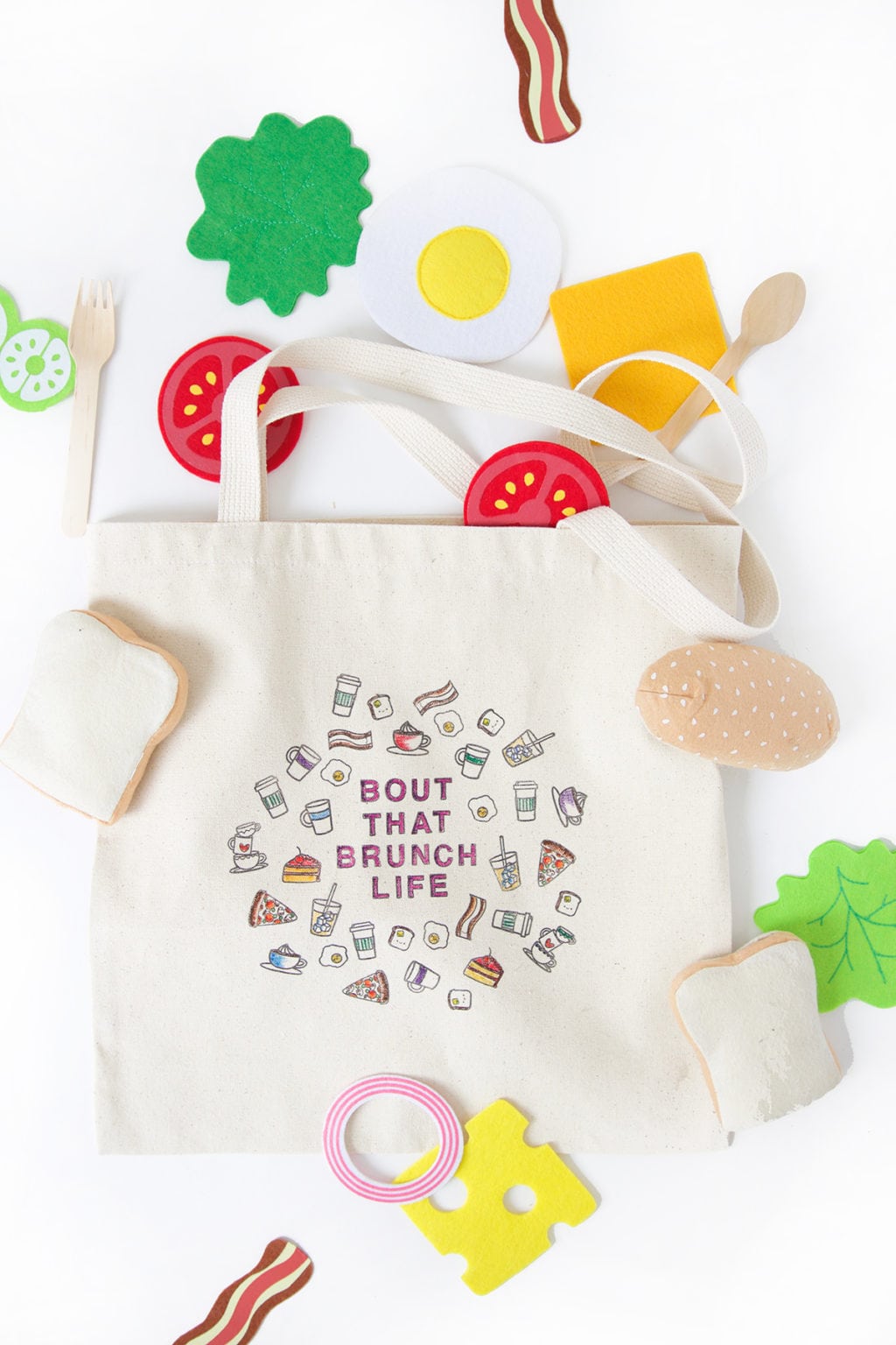 Use a few supplies to create a customized easy stamped canvas tote bag that you can color with fabric markers