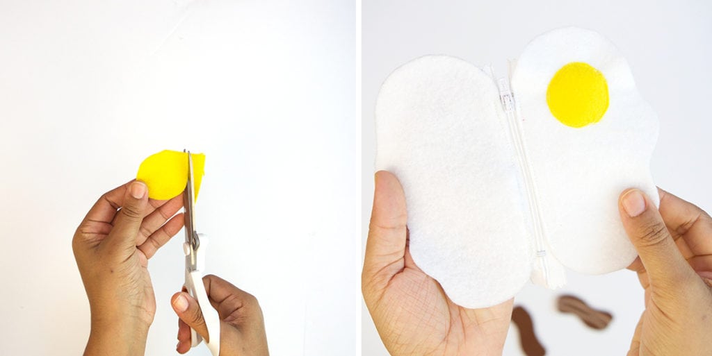 DIY Fried Egg Felt Zipper Pouch