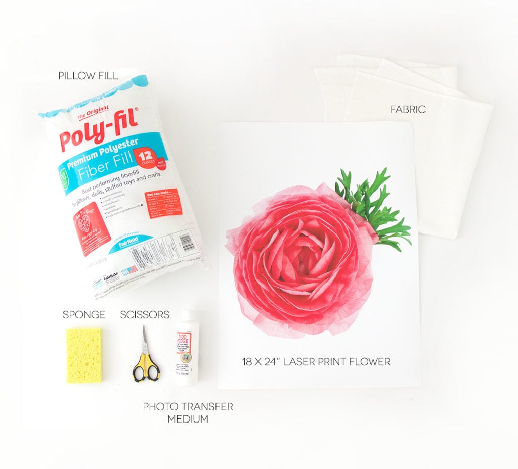 DIY Photo Transfer Flower Pillows