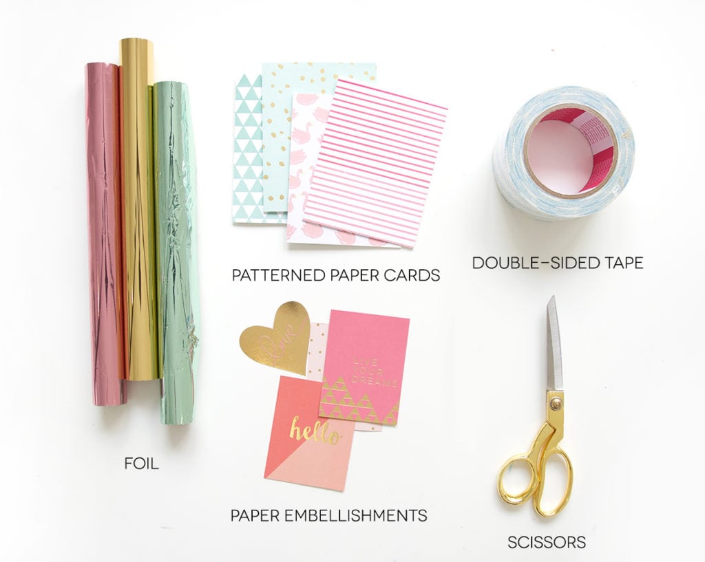 Create your own easy diy foiled stationery  that rivals anything you can get at the store. It's quick and uses basic crafting supplies.