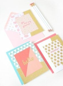 Create your own easy diy foiled stationery that rivals anything you can get at the store. It's quick and uses basic crafting supplies.