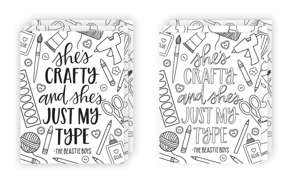 Coloring Song Lyric Posters - Damask Love