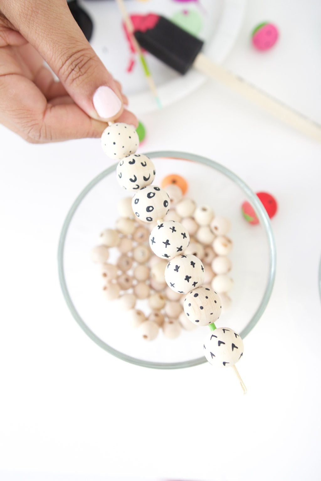 The quickest and easiest way to paint wood beads! MIND BLOWN!  🤯 MIND  BLOWN! 🤯 Once you try this trick for painting wood beads, you'll never do  it another way! Come