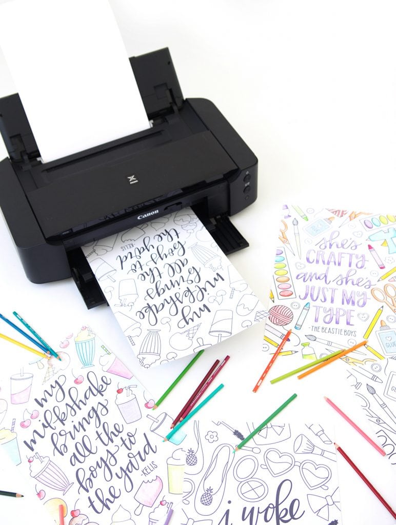 Coloring Song Lyric Posters - Damask Love