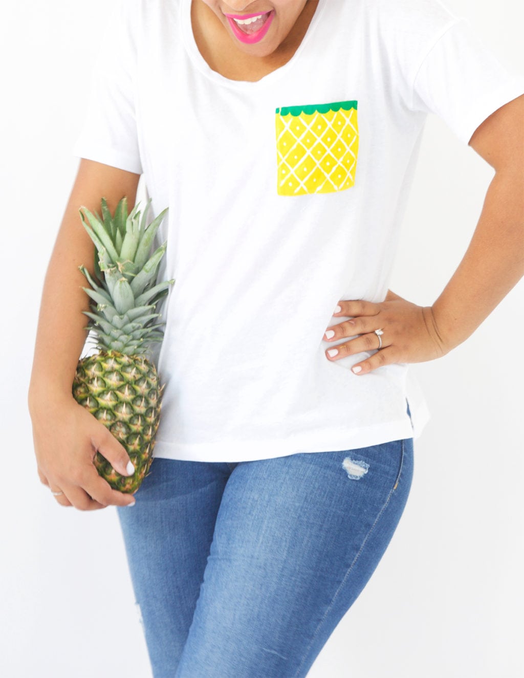 DIY Fruit Pocket Tees Damask Love