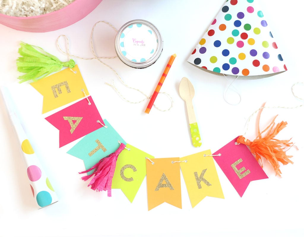 Create your own party out of paper. Use a paper mache box to create a DIY birthday party in a box using simple supplies and fill it up with a few birthday treats