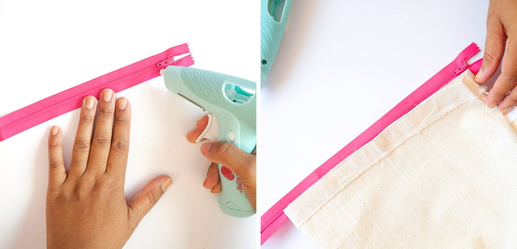 Create a DIY No Sew Clutch with a mini canvas tote bag and just a few adjustment 