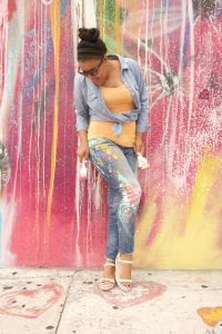 Save hundreds by creating your own pair of DIY Splatter Paint Jeans. Just follow your creative instinct. There is no wrong way to make these.
