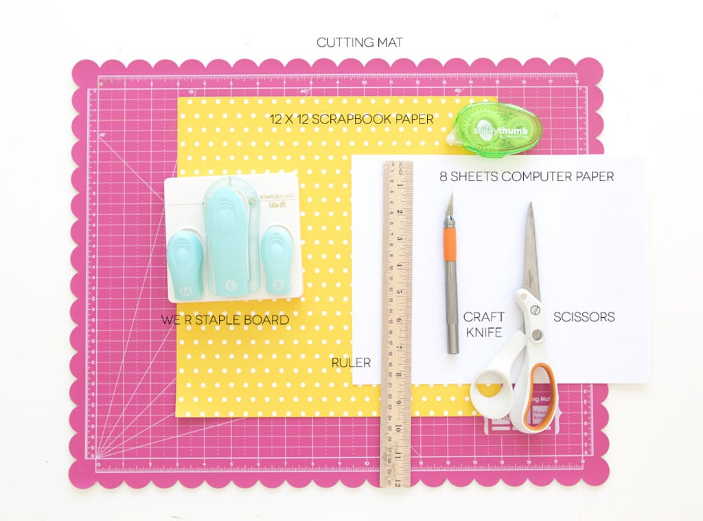 Introducing the new We R Memory Keepers Staple Board that let's you staple anywhere on the page. Use it to create these Easy Stapled Notebooks in minutes