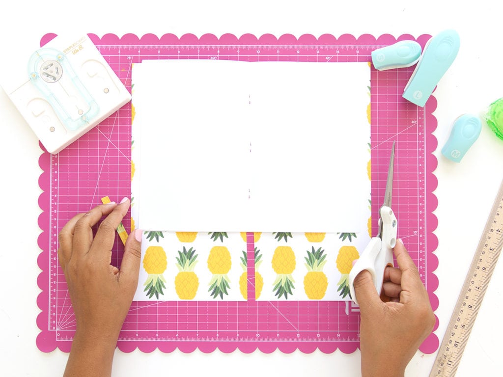 Introducing the new We R Memory Keepers Staple Board that let's you staple anywhere on the page. Use it to create these Easy Stapled Notebooks in minutes