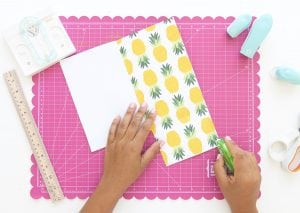 Introducing the new We R Memory Keepers Staple Board that let's you staple anywhere on the page. Use it to create these Easy Stapled Notebooks in minutes