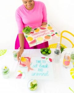 Customize your own DIY Shutterfly Acrylic Trays with free downloads that are perfect for summertime entertaining by the pool