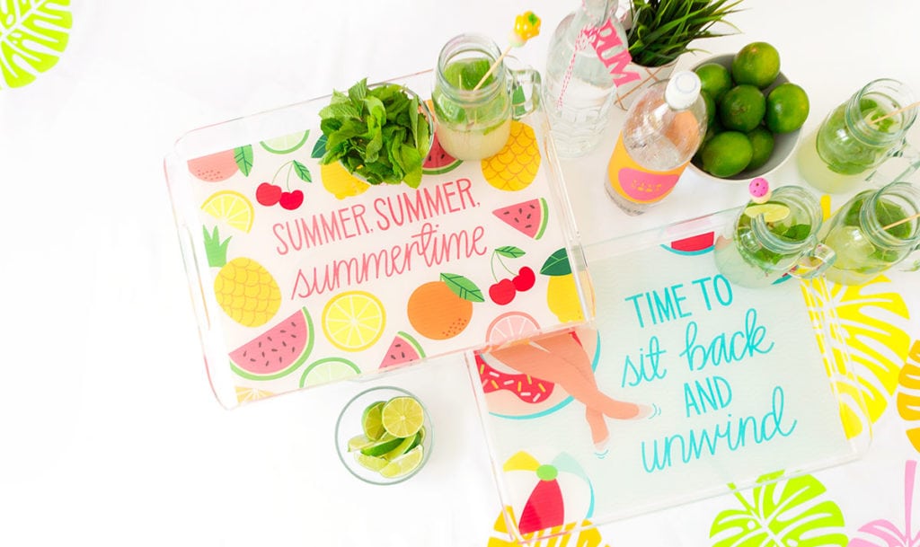 Customize your own DIY Shutterfly Acrylic Trays with free downloads that are perfect for summertime entertaining by the pool